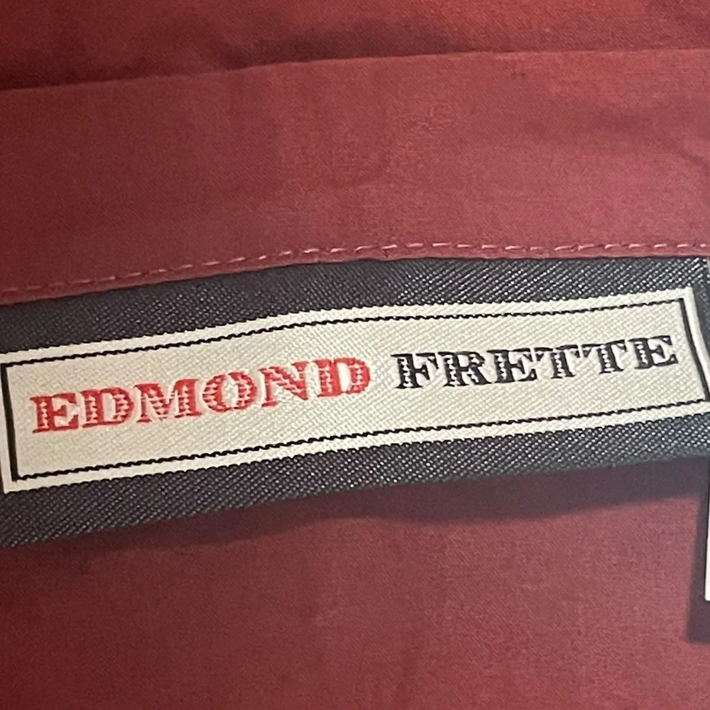 Frette Italia 100% Cotton Pillow Case Set Of 2 Red Black & White Edges King Size
